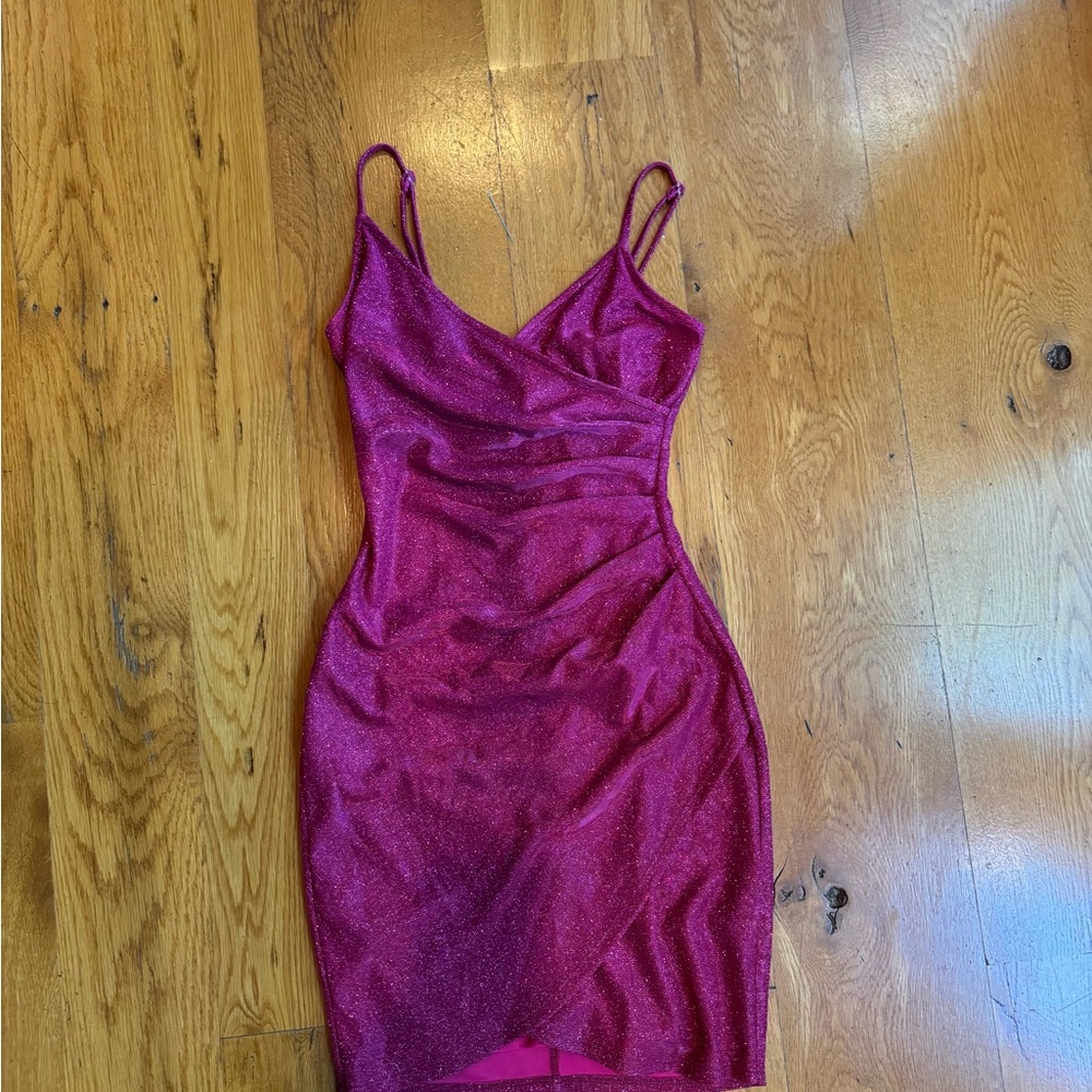 Glamorous Fuchsia Spaghetti Strap Dress